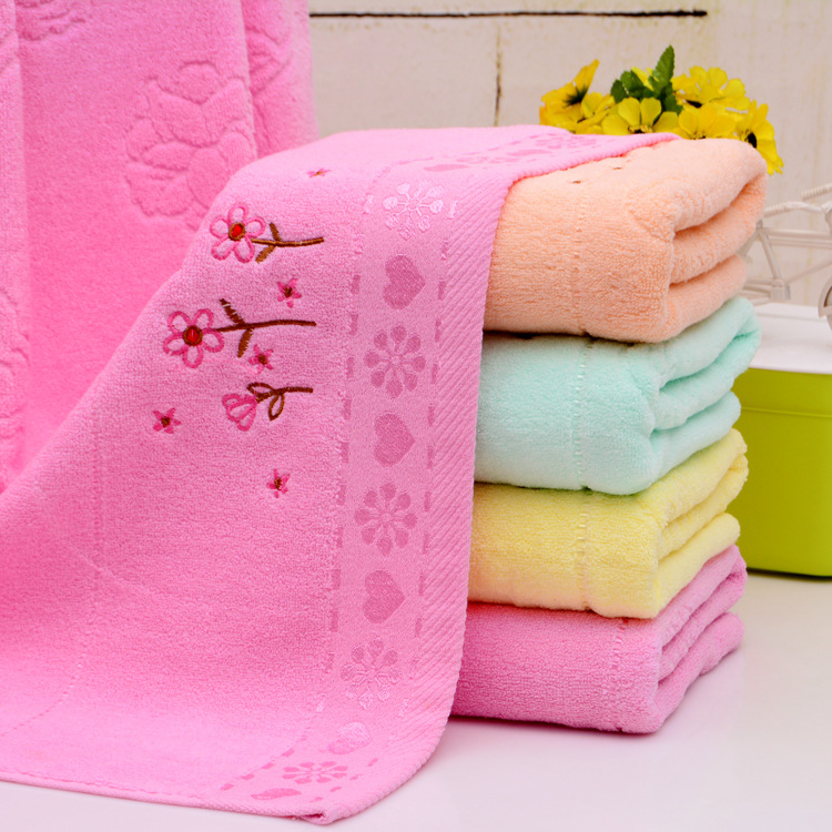 素色繡花浴巾 超市勞保正品浴巾 就到賓館熱銷浴巾工廠,批發,進口,代購