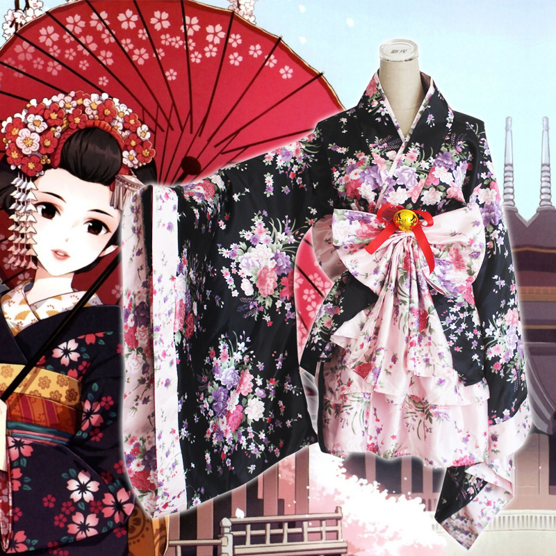 6件套全套重櫻花Cosplay動漫服裝日本和服女僕裝 洛麗塔公主洋裝工廠,批發,進口,代購