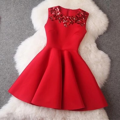 M258# 歐洲站2015早秋新款亮片修身洋裝小禮服紅色連衣裙蓬蓬裙工廠,批發,進口,代購