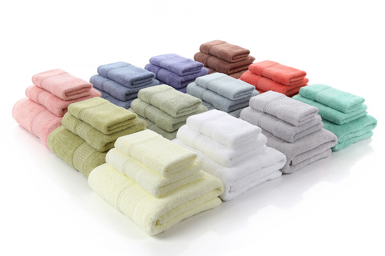 素色毛巾 超值純棉毛巾套裝 定做浴巾毛巾套裝 公司福利純棉毛巾工廠,批發,進口,代購