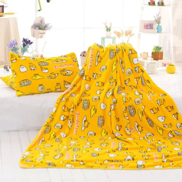 可愛卡通蛋黃哥gudetama懶蛋蛋法蘭絨毯子空調毯可做床單蓋毯工廠,批發,進口,代購