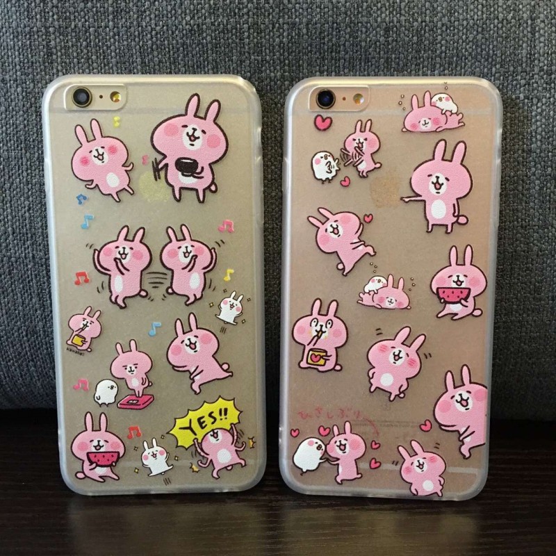 日本kanahei卡娜赫拉的小動物蘋果iPhone6s plus 粉兔子手機殼工廠,批發,進口,代購