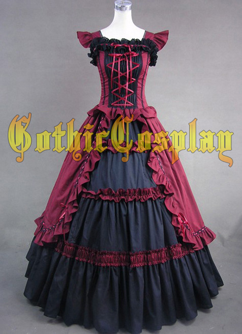 Lolita洛麗塔COS服洋裝黑紅色的哥特式維多利亞時代的服裝Cosplay批發・進口・工廠・代買・代購