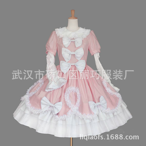 特價 宮廷洋裝 Lolita哥特式接袖連衣短裙 cosplay服定製工廠,批發,進口,代購