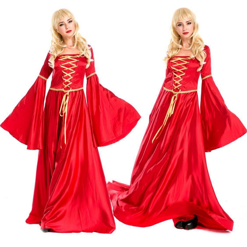 歐美遊戲服紅色歐洲復古宮廷服裝英國貴族女王裝萬聖舞會公主洋裝批發・進口・工廠・代買・代購