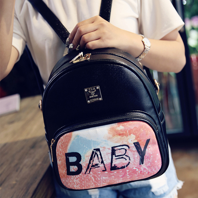 2016夏季新款韓版baby雙肩包休閒印花女包字母背包中學生時尚書包工廠,批發,進口,代購