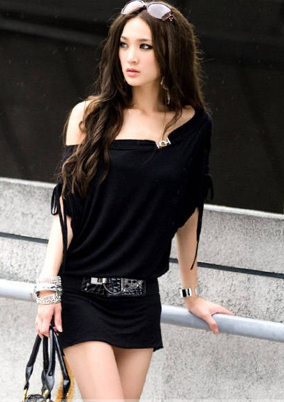 2015韓版女裝 新款服裝歐美風 流行性感一字領蝙蝠袖包臀洋裝裙工廠,批發,進口,代購