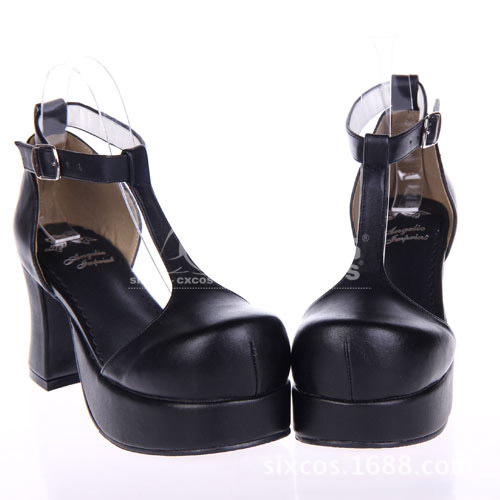 X0265 公主鞋 女僕鞋 蘿莉鞋 T字型洋裝鞋 黑色粗跟皮鞋Cos鞋子工廠,批發,進口,代購