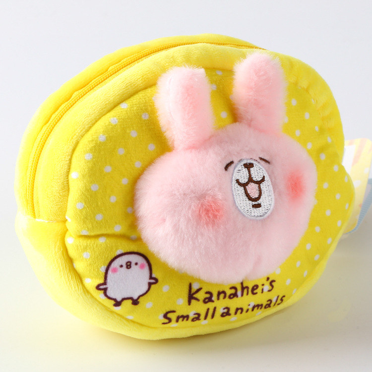 日本萌系kanahei卡娜赫拉的小動物粉兔小雞零錢包女生毛絨手拿包工廠,批發,進口,代購