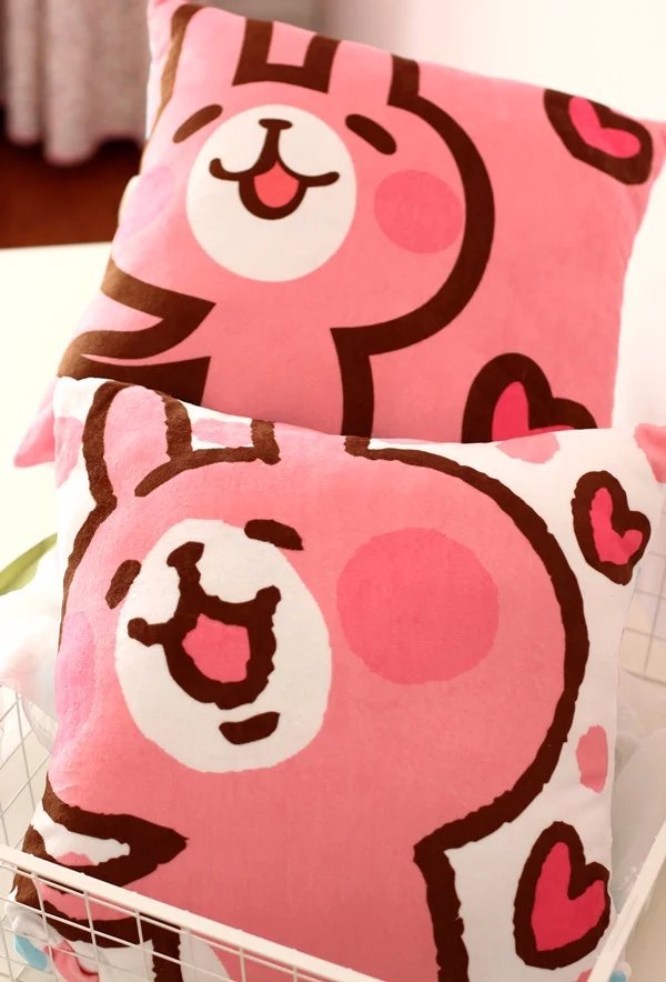 日本kanahei卡娜赫拉的小動物粉兔小雞卡通方形抱枕靠墊 沙發靠枕工廠,批發,進口,代購
