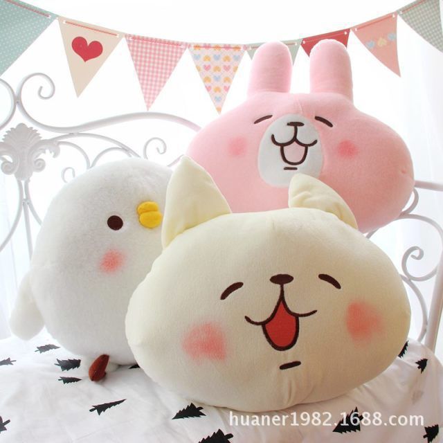 日本卡娜赫拉的小動物小鳥兔子貓咪毛絨公仔卡通兔子抱枕靠枕工廠,批發,進口,代購