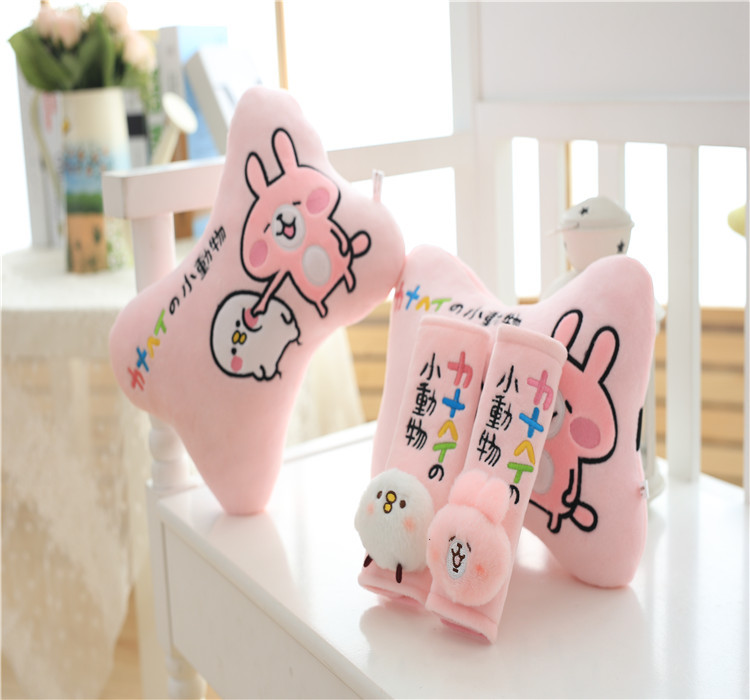 日本 Kanahei卡娜赫拉可愛小鳥雞兔子貓咪汽車頭枕安全帶套子工廠,批發,進口,代購