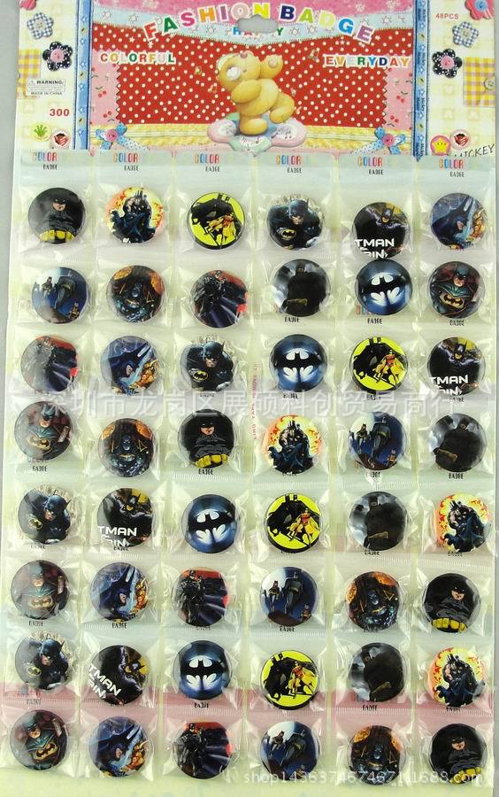 3厘米蝙蝠俠betman徽章胸章胸別針兒童小禮品一套48個批發工廠,批發,進口,代購