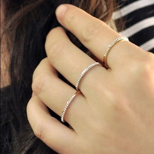 韓劇《想你》尹恩惠同款優雅單排鑲鉆戒指 指環 時尚飾品禮物工廠,批發,進口,代購