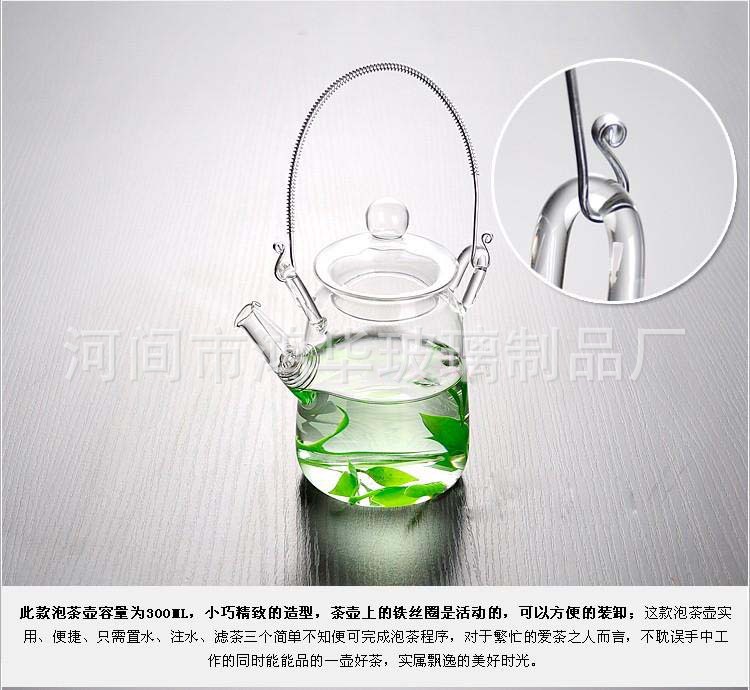耐熱玻璃茶具 不銹鋼提梁壺玻璃壺玻璃茶具帶過濾茶壺功夫茶具工廠,批發,進口,代購