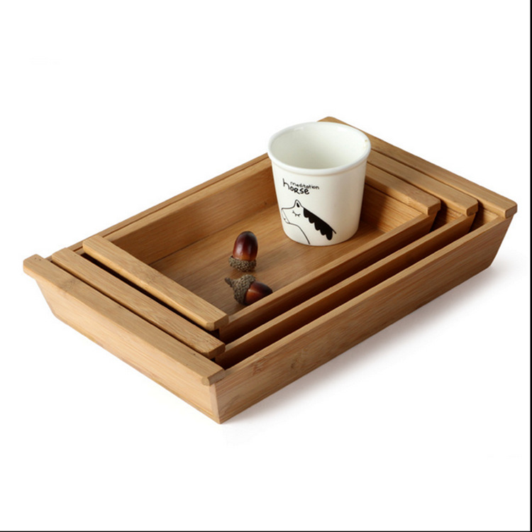 竹製茶盤 實木長方形帶把手木托盤 小號木盤子餐具 小號碗筷收納批發・進口・工廠・代買・代購