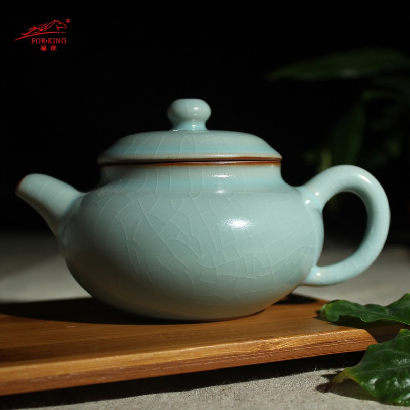 福慶汝窯如意天喜茶壺精品養生仿古茶具德化陶瓷冰裂茶具套裝批發工廠,批發,進口,代購