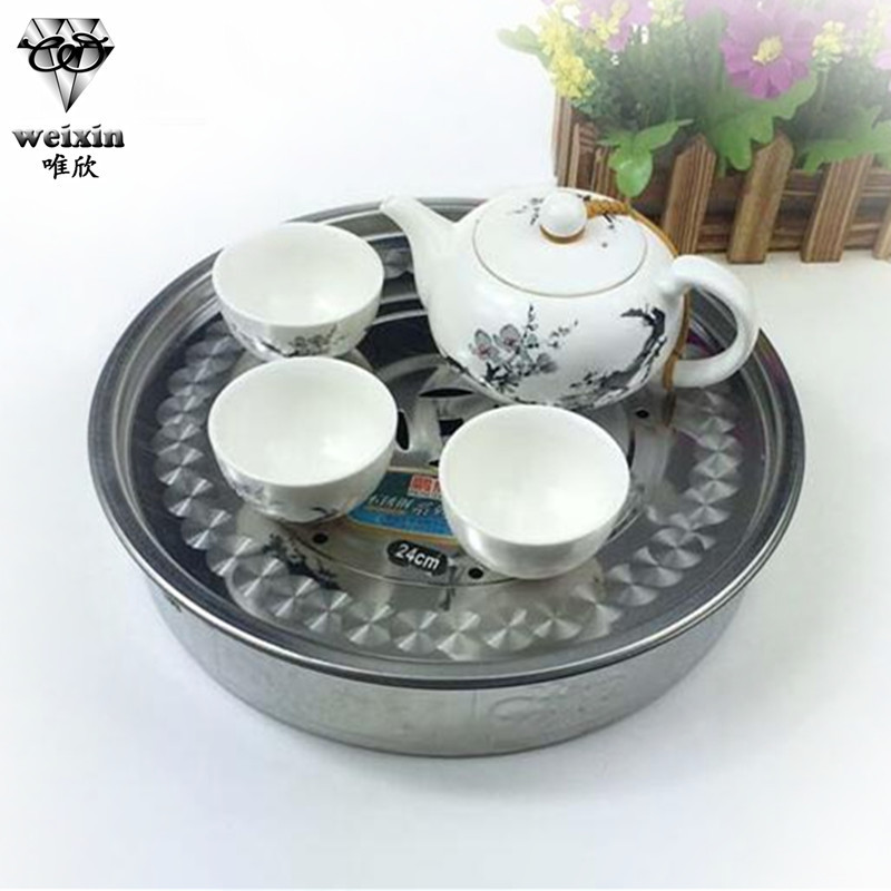 不銹鋼茶盤 茶池 美式茶盤 雙層蓄水 瀝水控油圓形茶盤 廠傢直銷工廠,批發,進口,代購