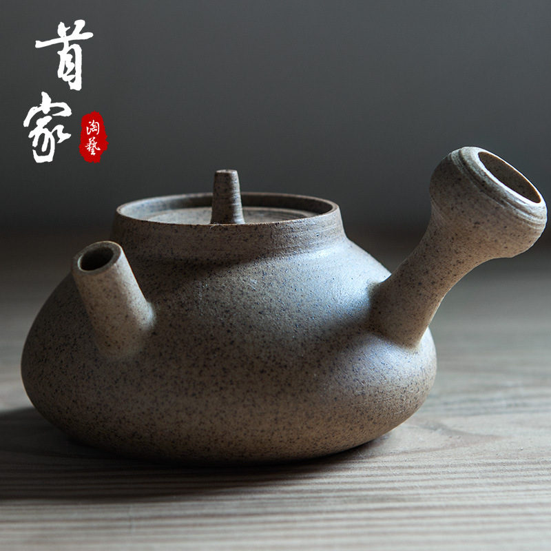 品質保證手工茶壺 粗陶日式手把壺 景德鎮特色茶壺茶具 擺件茶壺工廠,批發,進口,代購