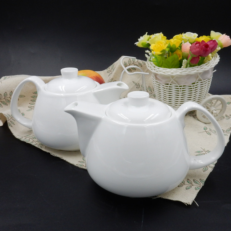 強化瓷茶壺白色陶瓷茶壺 出口 來樣定做酒店批發傢居日用批發・進口・工廠・代買・代購