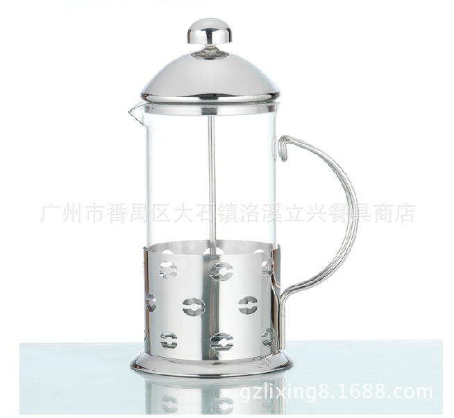 出口精品器具 沖煮專用法壓茶壺 玻璃手柄法式濾壓茶壺工廠,批發,進口,代購