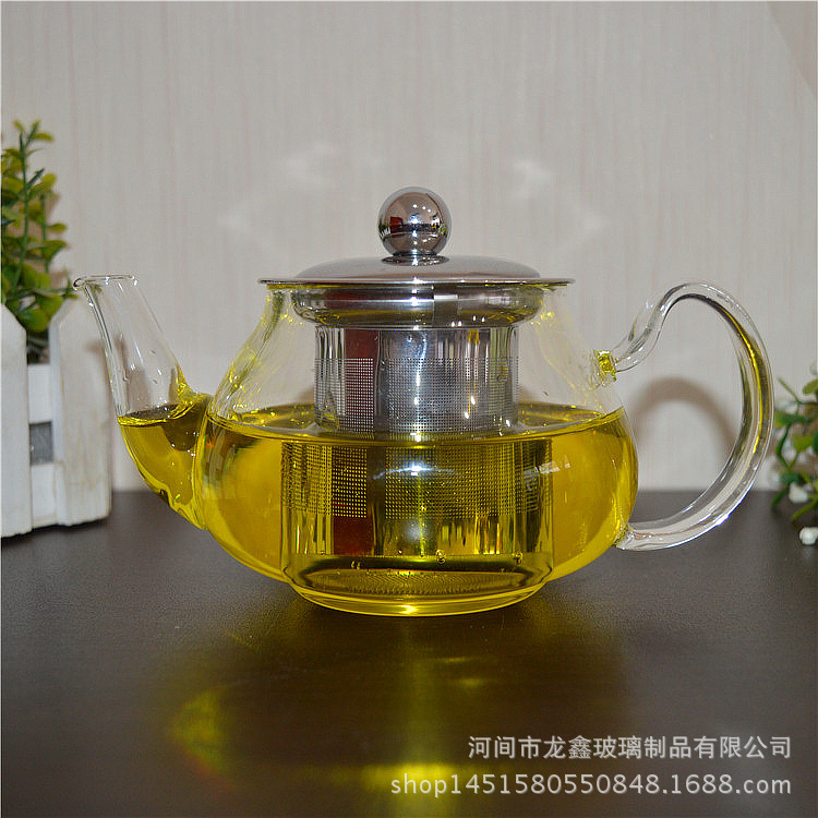 供應鋼漏玻璃花茶壺精品耐高溫鋼漏茶壺鋼漏過濾內膽泡茶壺工廠,批發,進口,代購