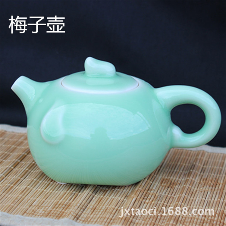 梅子青釉茶具 功夫茶具套裝 龍泉青瓷茶壺泡茶壺 沖茶器茶壺工廠,批發,進口,代購