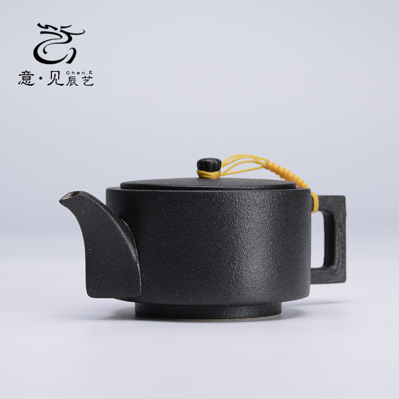 辰藝陶瓷 功夫茶具小號單壺日式黑陶紫砂壺粗陶泡茶壺 普洱茶壺工廠,批發,進口,代購