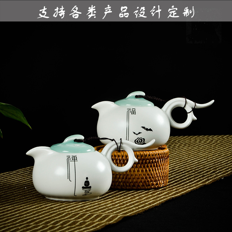 雲松 德化陶瓷功夫茶具壺 日式茶壺 乾泡壺 創意茶具單品定製LOGO工廠,批發,進口,代購