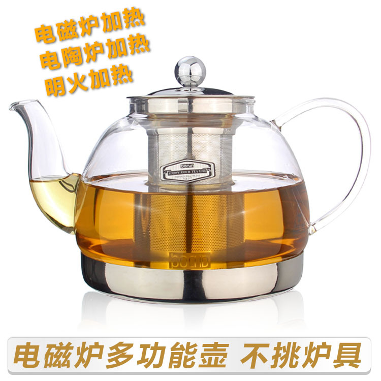 廠傢直銷玻璃泡茶壺煮水壺不銹鋼過濾電磁爐專用煮茶器茶具可混批工廠,批發,進口,代購