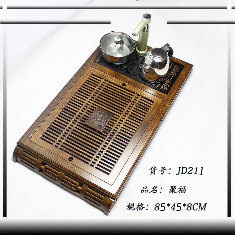 廠傢直銷 JD211聚福茶具套裝 雞翅木茶盤  四合一套裝混合批發工廠,批發,進口,代購