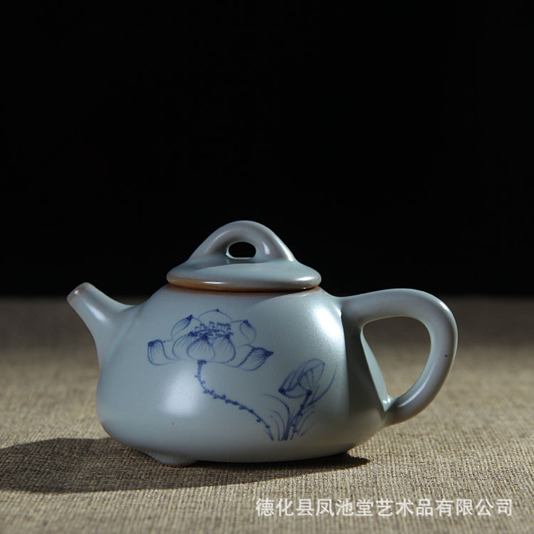 鳳池堂 汝窯茶具套裝茶壺 鑾玉石瓢壺 汝窯功夫茶具套裝 可定製工廠,批發,進口,代購