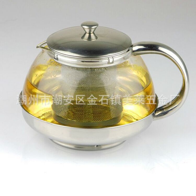 不銹鋼花茶壺 耐高溫玻璃沖茶壺 太極壺 600ml—1050ml 配濾網工廠,批發,進口,代購