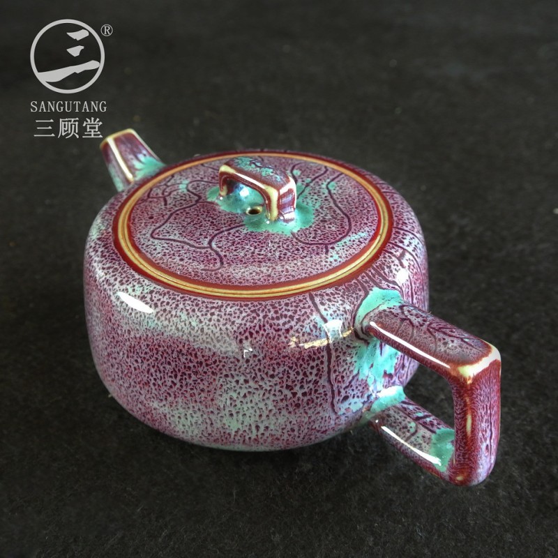 鈞瓷茶壺 單壺功夫茶具窯變手工精品壺特價 方壺工廠,批發,進口,代購