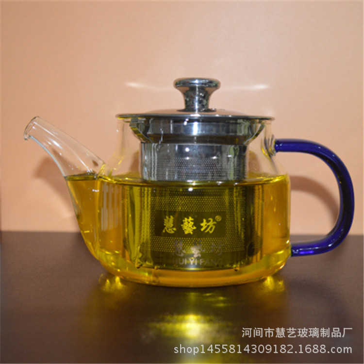 廠傢批發耐高溫玻璃品茶壺不銹鋼茶漏彩把  花茶壺直火加熱工廠,批發,進口,代購