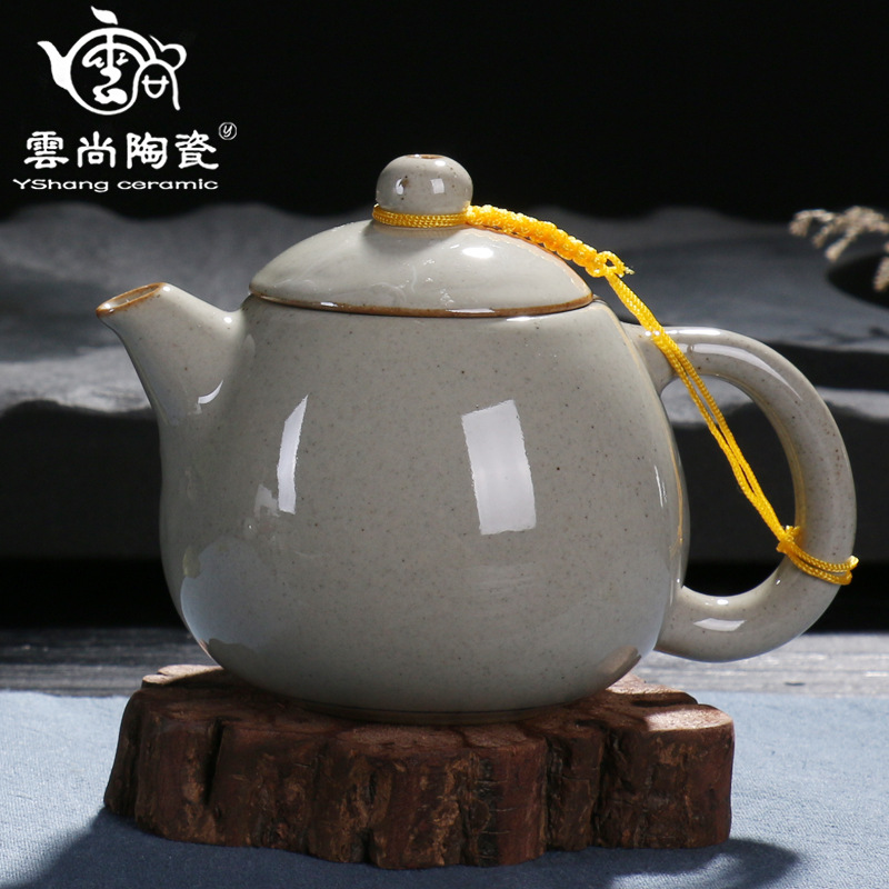 仿古陶瓷茶壺 實木耐熱功夫茶具茶壺 創意仿古釉陶瓷茶壺茶碗工廠,批發,進口,代購