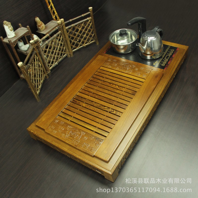 廠傢批發精品實木茶盤功夫茶具套裝雞翅木電磁爐組合茶盤熱賣新款批發・進口・工廠・代買・代購