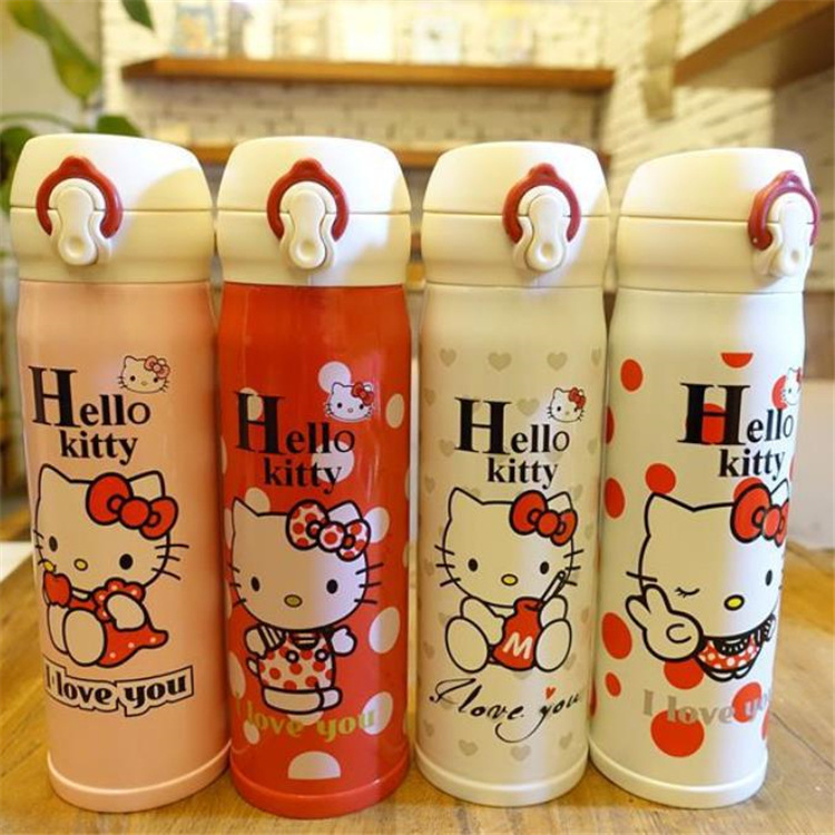 2015新款 精美不銹鋼保溫杯 可愛卡通hello Kitty 熊頭彈跳保溫杯工廠,批發,進口,代購