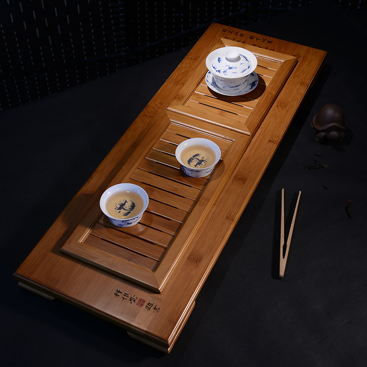 特價大小號竹製茶盤孟宗竹製單層排水式功夫茶具套裝竹製茶盤批發・進口・工廠・代買・代購