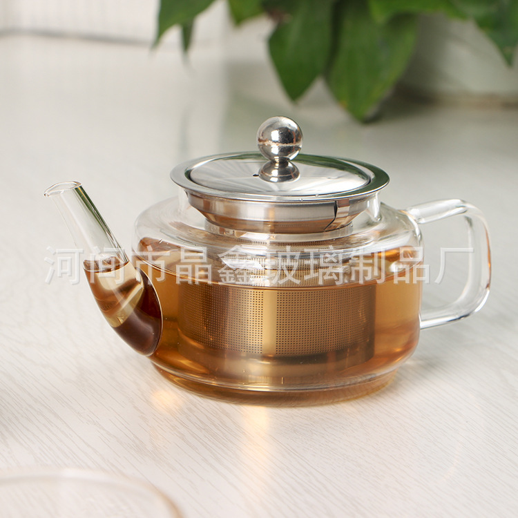 耐熱玻璃茶具禮品套裝可定做 玻璃蘋果茶壺養生茶壺促銷禮品訂製工廠,批發,進口,代購