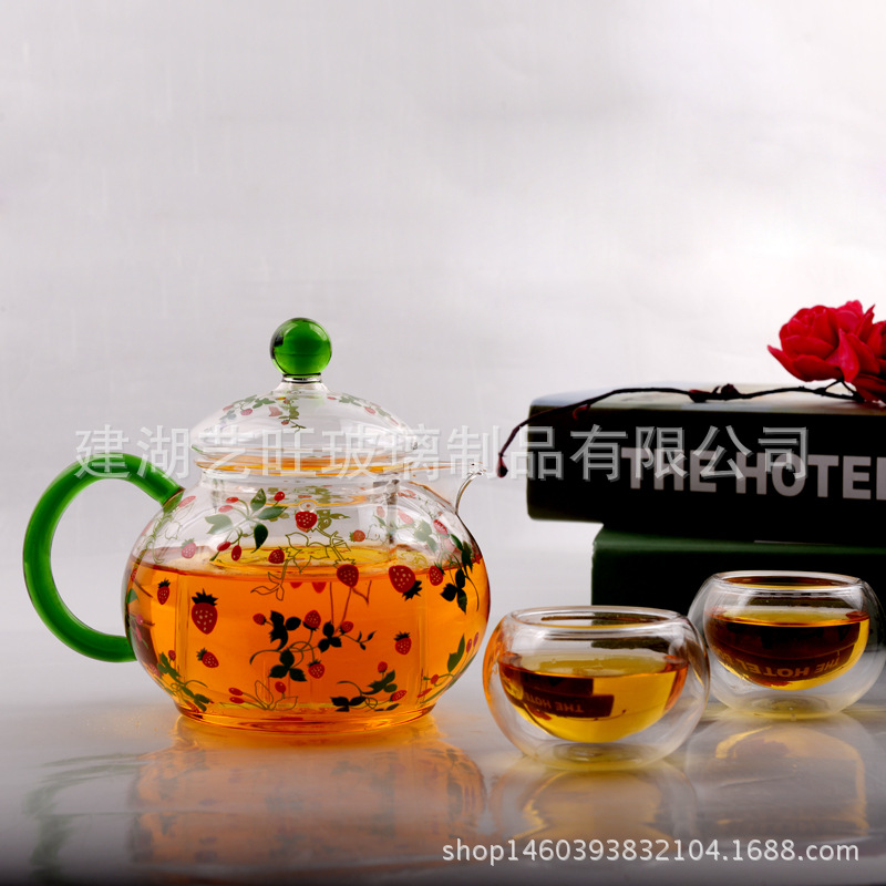 彩把耐熱玻璃茶壺/泡茶壺/手工加厚玻璃茶壺/茶具套裝/批發・進口・工廠・代買・代購