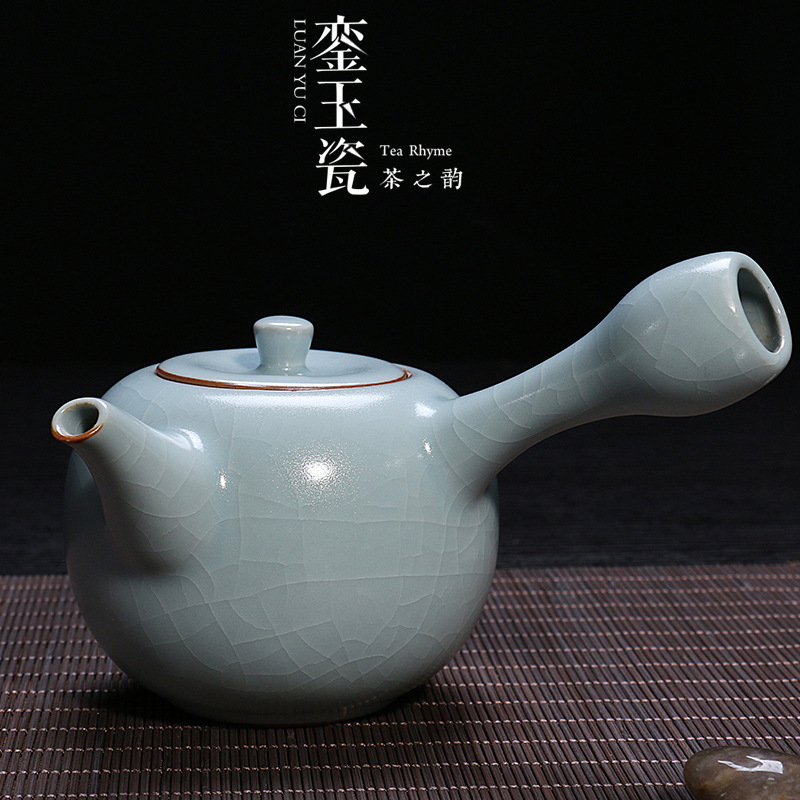 熱銷單品 冬青汝窯茶壺開片陶瓷泡茶壺單壺功夫茶具紅茶壺批發工廠,批發,進口,代購