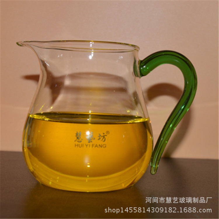 廠傢直銷 耐高溫玻璃茶海加厚透明公道杯創意彩把分茶器茶具批發・進口・工廠・代買・代購