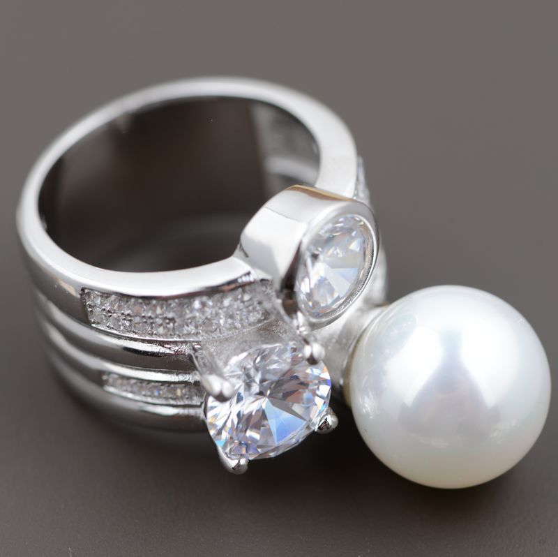 純銀戒指 S925純銀鑲嵌貝珠 韓版時尚 韓劇經典款 一件代發工廠,批發,進口,代購