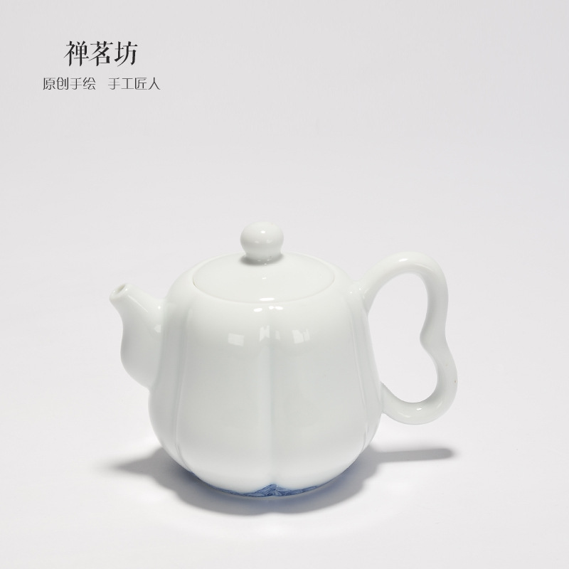 禪茗坊　德化白瓷南瓜茶壺　功夫茶具脂白泡茶壺特價工廠,批發,進口,代購