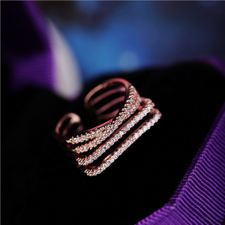 PR122 韓劇美女的誕生手飾時尚多層鋯石鑲鉆戒指指環工廠,批發,進口,代購