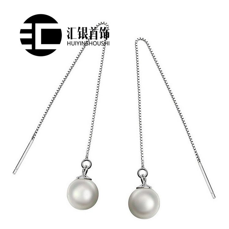 匯銀 耳飾品 韓國 韓劇同款珍珠耳線 天然水晶 S925純銀淘寶耳環工廠,批發,進口,代購