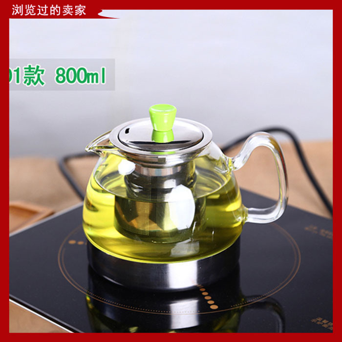 耐高溫玻璃茶壺不銹鋼過濾電磁爐茶具套裝特價玻璃燒水壺禮品訂製工廠,批發,進口,代購