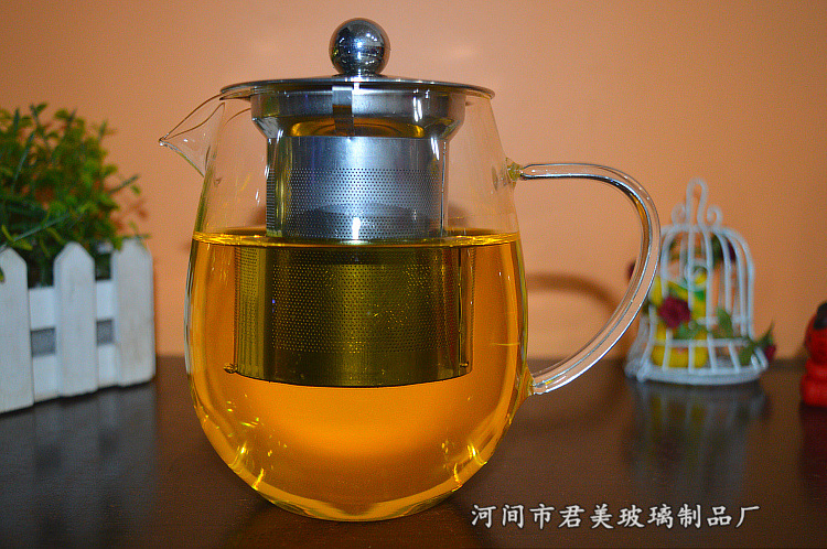 生產批發耐熱玻璃花茶壺 不銹鋼濾網過濾泡茶壺茶具玻璃鋼漏茶壺工廠,批發,進口,代購