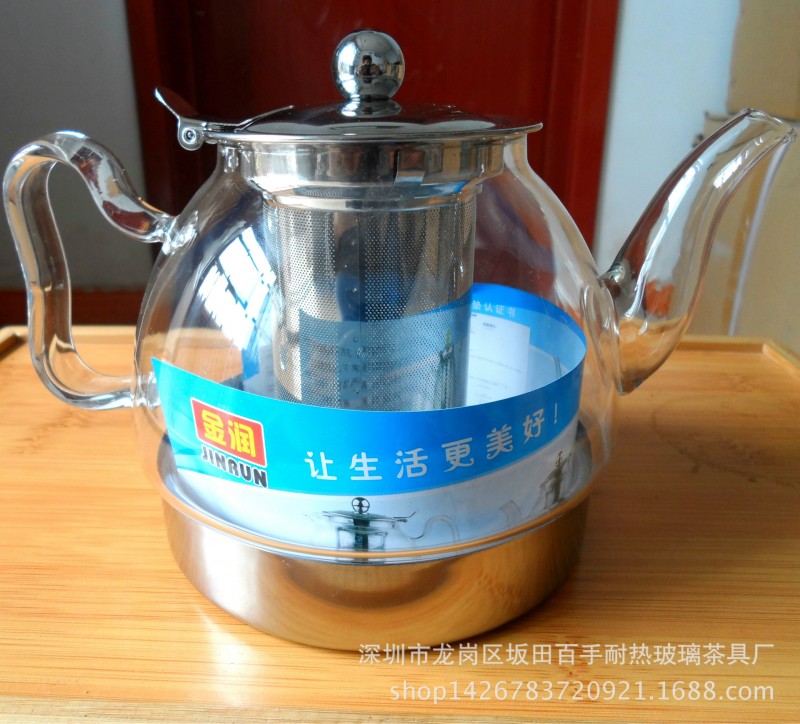 耐熱玻璃茶具加厚800毫升電磁爐玻璃茶壺不銹鋼內膽咖啡壺電水壺工廠,批發,進口,代購